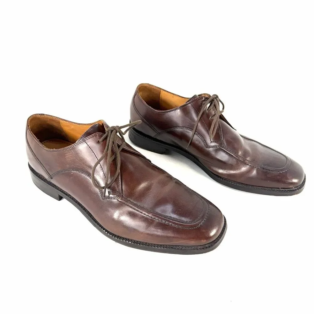 Cole Haan Eaton C07138 Apron Lace Up Oxfords Moc Toe Brown shoes Men's 10.5 M
